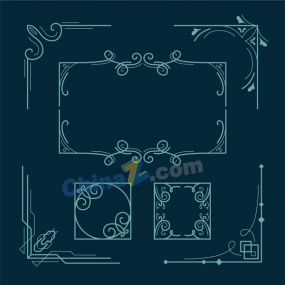 抽象花纹边框矢量元素